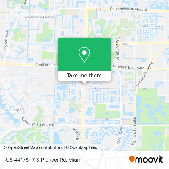 US-441/Sr-7 & Pioneer Rd map