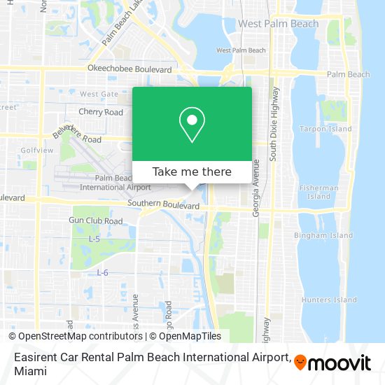 Mapa de Easirent Car Rental Palm Beach International Airport