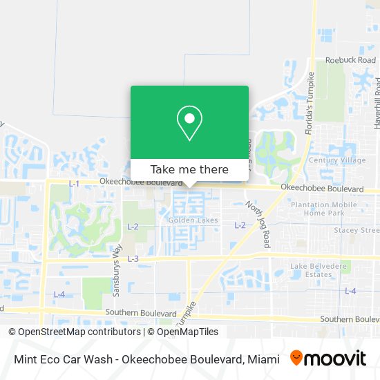Mapa de Mint Eco Car Wash - Okeechobee Boulevard