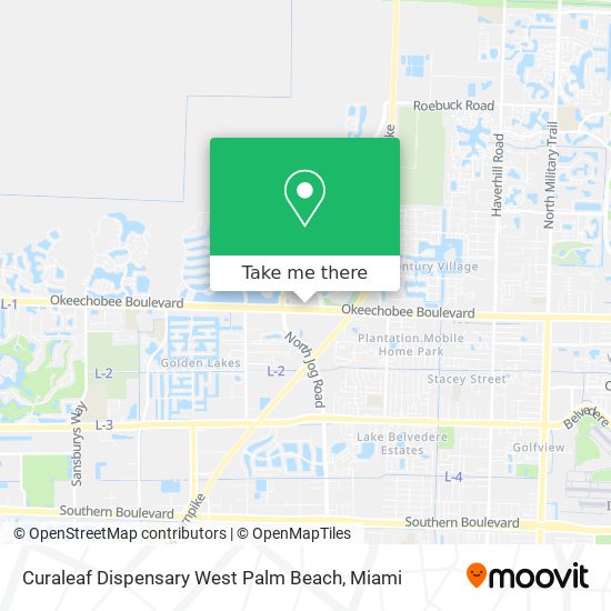 Mapa de Curaleaf Dispensary West Palm Beach