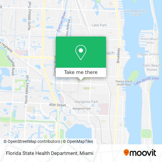 Florida State Health Department map