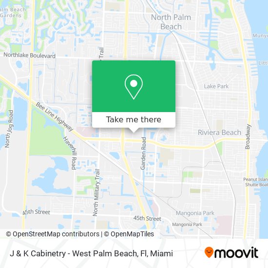 Mapa de J & K Cabinetry - West Palm Beach, Fl