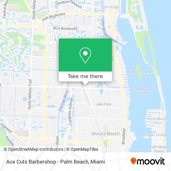 Mapa de Ace Cuts Barbershop - Palm Beach