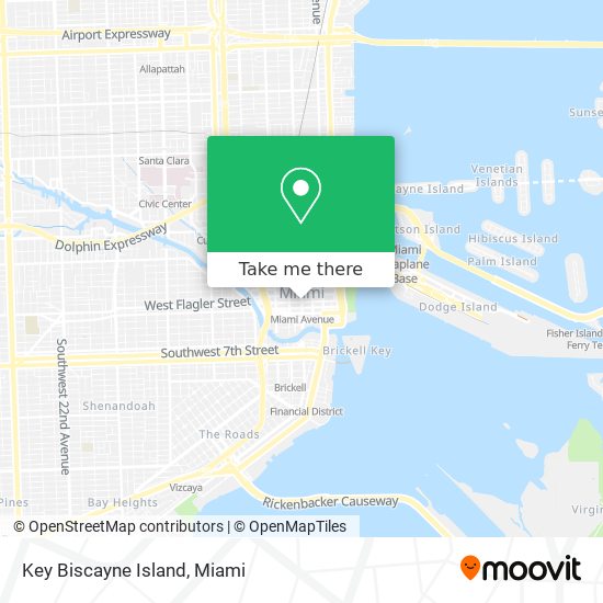 Mapa de Key Biscayne Island