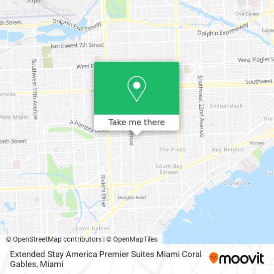 Extended Stay America Premier Suites Miami Coral Gables map