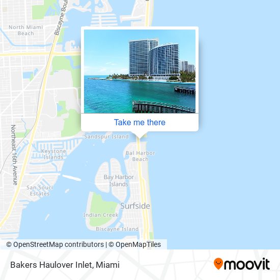 Mapa de Bakers Haulover Inlet