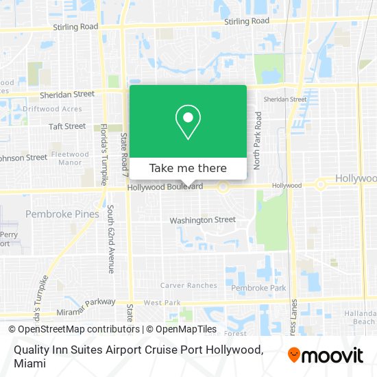 Mapa de Quality Inn Suites Airport Cruise Port Hollywood