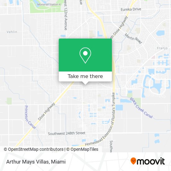 Arthur Mays Villas map