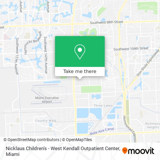 Nicklaus Children's - West Kendall Outpatient Center map