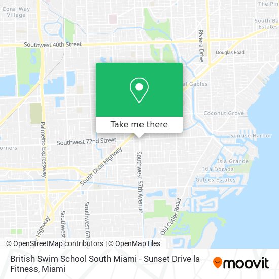 British Swim School South Miami - Sunset Drive la Fitness map