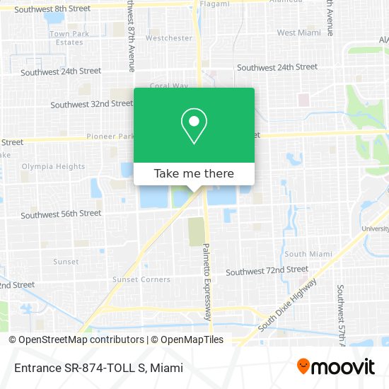 Entrance SR-874-TOLL S map