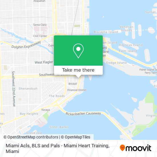 Miami Acls, BLS and Pals - Miami Heart Training map