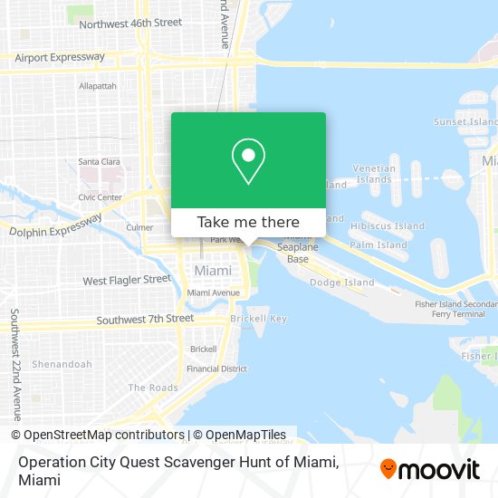 Operation City Quest Scavenger Hunt of Miami map