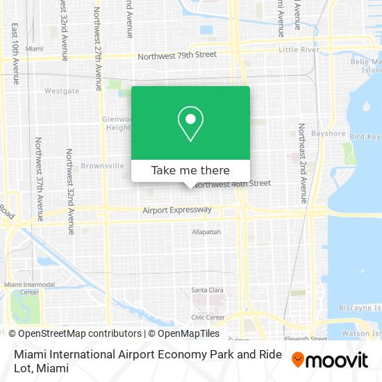 Miami International Airport Economy Park and Ride Lot map