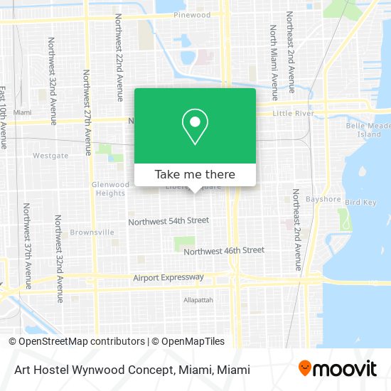 Art Hostel Wynwood Concept, Miami map