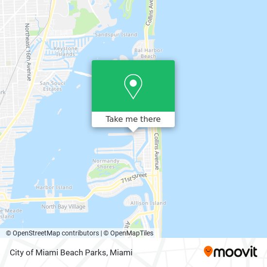 City of Miami Beach Parks map