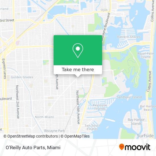 O'Reilly Auto Parts map