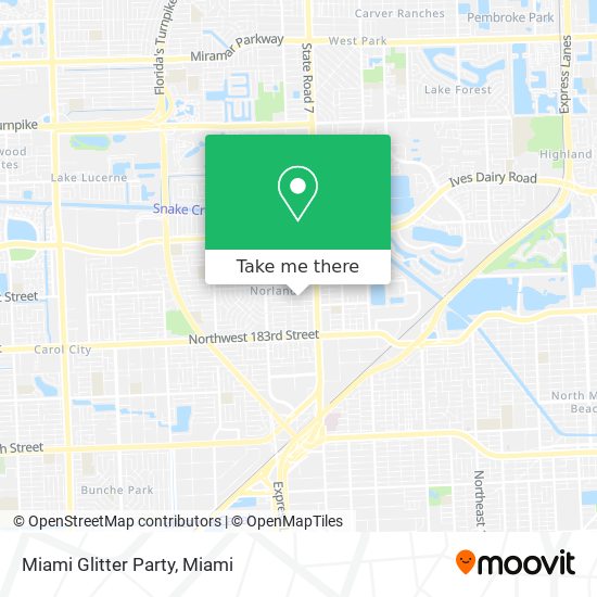 Miami Glitter Party map