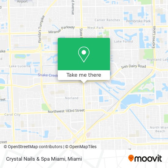 Crystal Nails & Spa Miami map