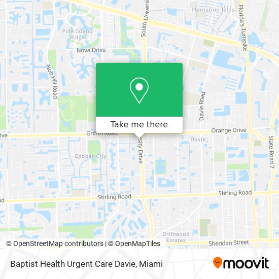 Baptist Health Urgent Care Davie map