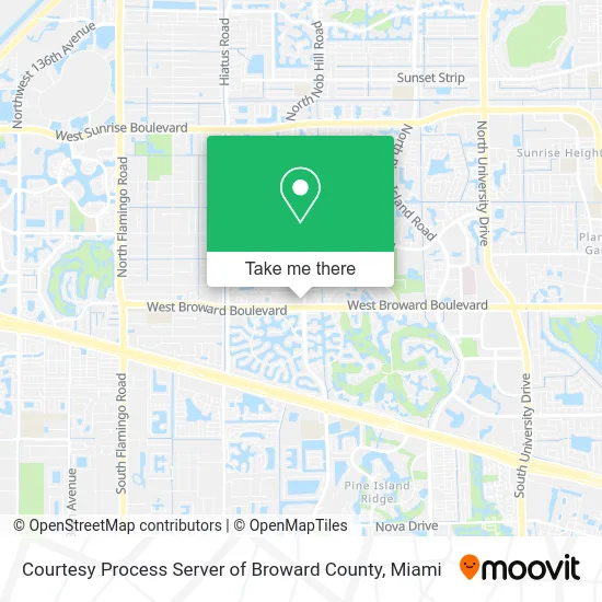 Courtesy Process Server of Broward County map