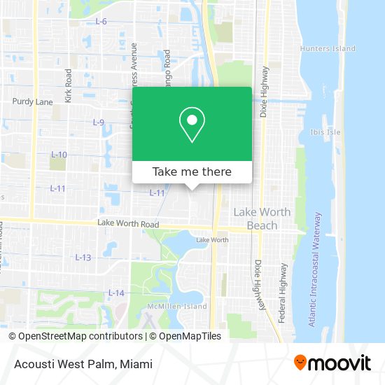 Mapa de Acousti West Palm