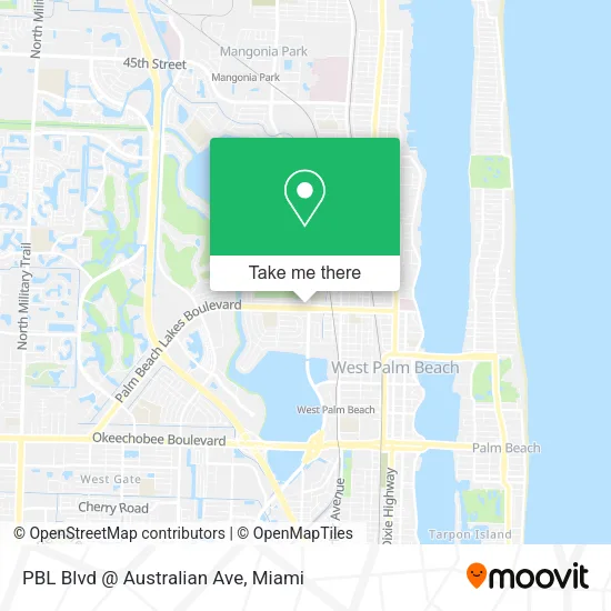 Mapa de PBL Blvd @ Australian Ave