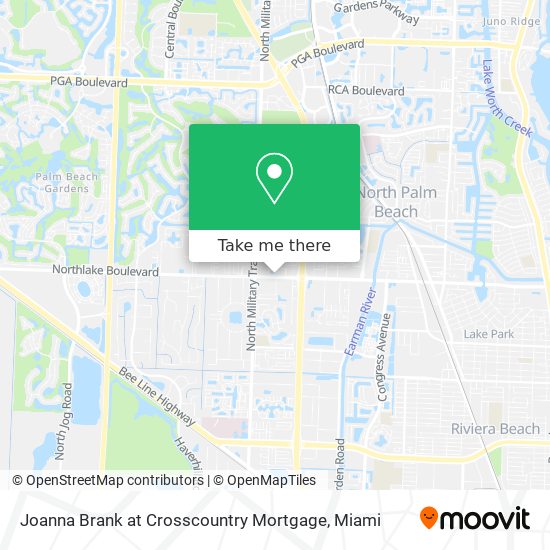 Joanna Brank at Crosscountry Mortgage map