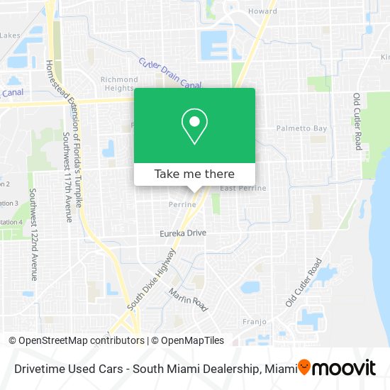 Mapa de Drivetime Used Cars - South Miami Dealership