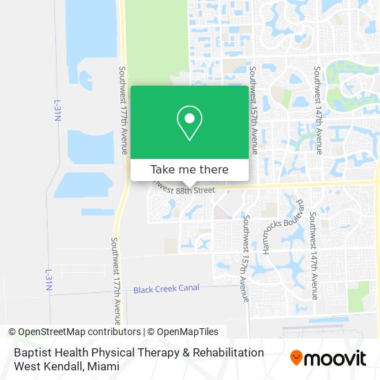 Mapa de Baptist Health Physical Therapy & Rehabilitation West Kendall