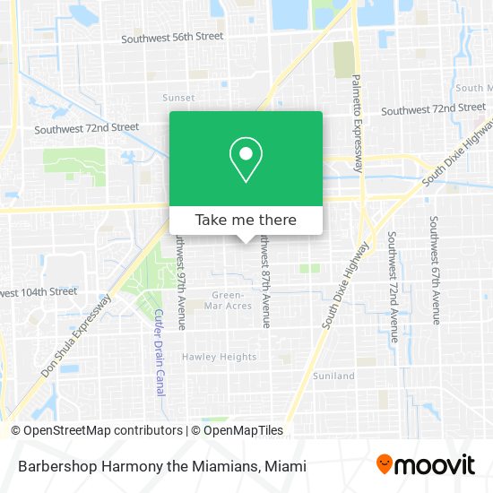 Barbershop Harmony the Miamians map