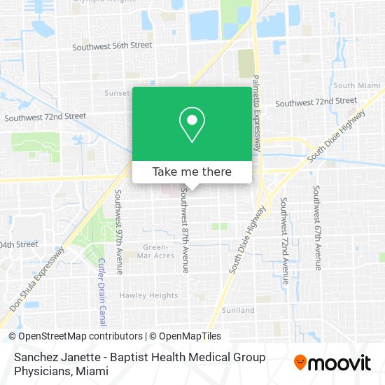 Mapa de Sanchez Janette - Baptist Health Medical Group Physicians
