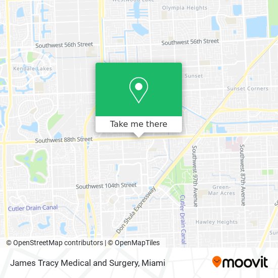 Mapa de James Tracy Medical and Surgery