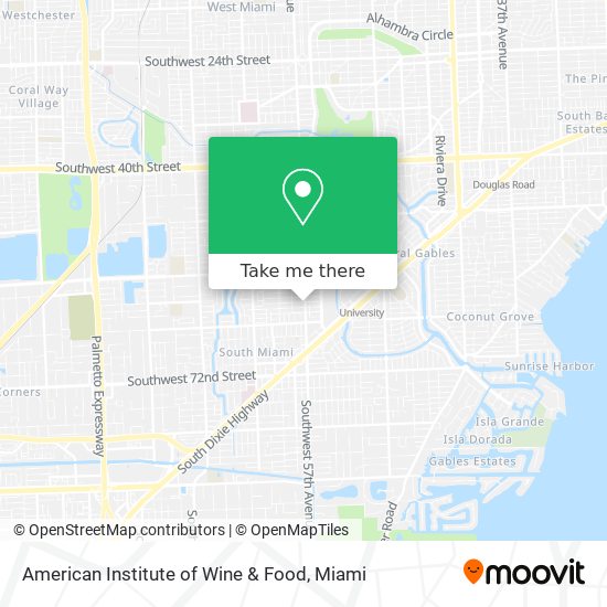 American Institute of Wine & Food map