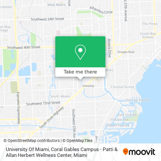 University Of Miami, Coral Gables Campus - Patti & Allan Herbert Wellness Center map