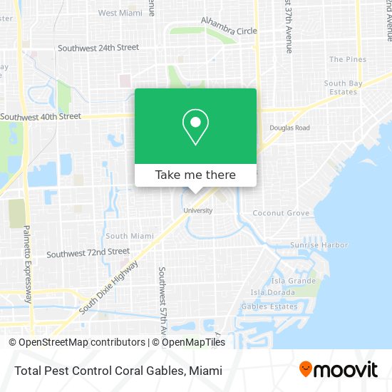 Mapa de Total Pest Control Coral Gables