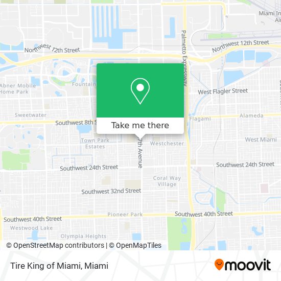 Tire King of Miami map