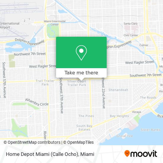 Mapa de Home Depot Miami (Calle Ocho)