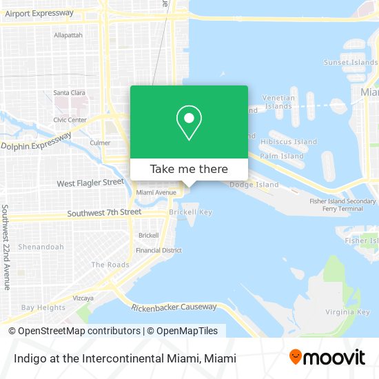 Indigo at the Intercontinental Miami map