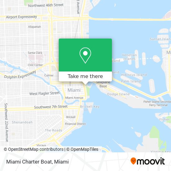 Mapa de Miami Charter Boat