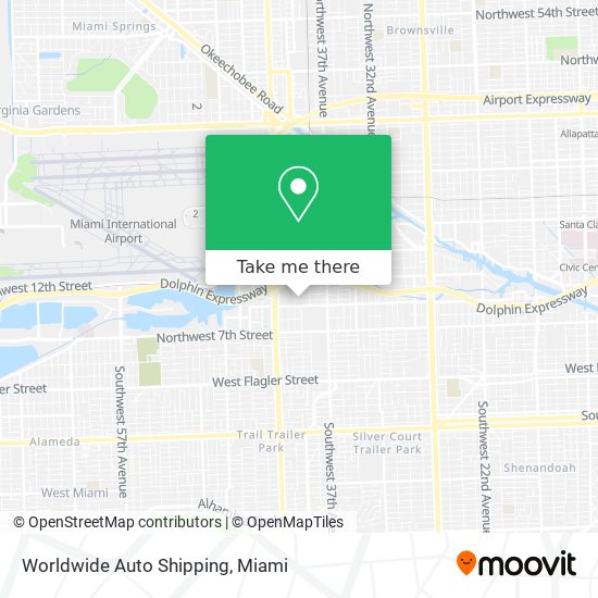 Mapa de Worldwide Auto Shipping