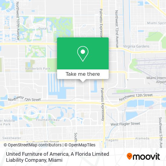United Furniture of America, A Florida Limited Liability Company map