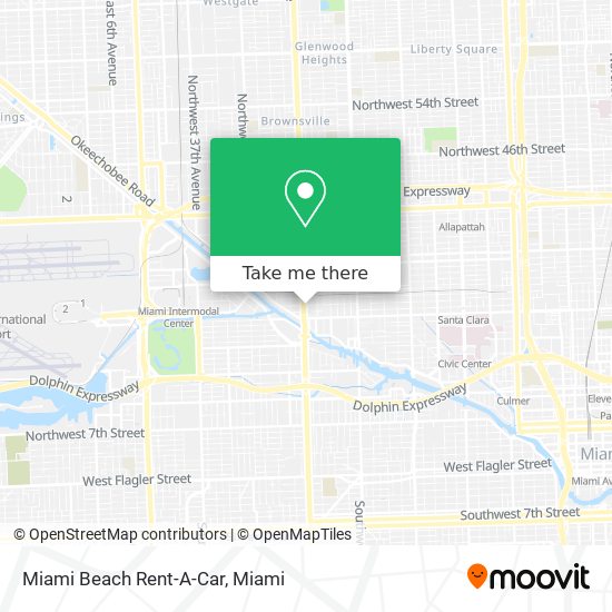 Mapa de Miami Beach Rent-A-Car