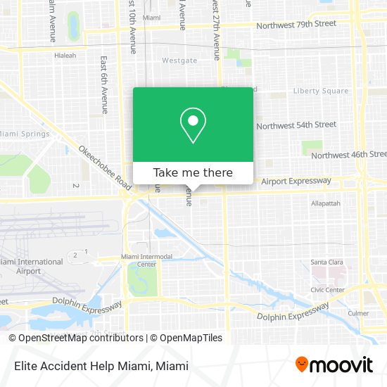 Elite Accident Help Miami map