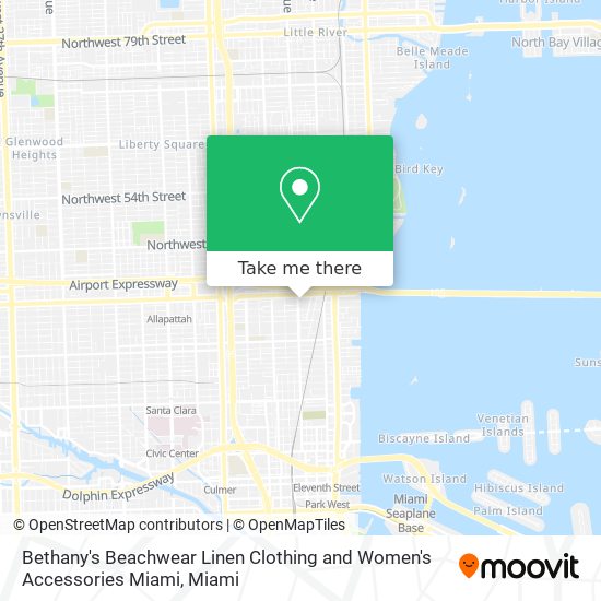 Mapa de Bethany's Beachwear Linen Clothing and Women's Accessories Miami