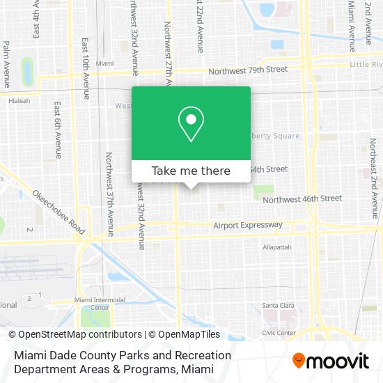 Miami Dade County Parks and Recreation Department Areas & Programs map