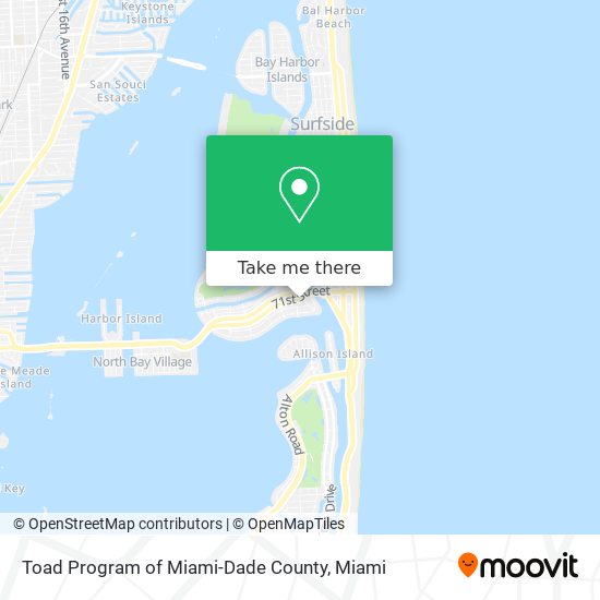 Mapa de Toad Program of Miami-Dade County