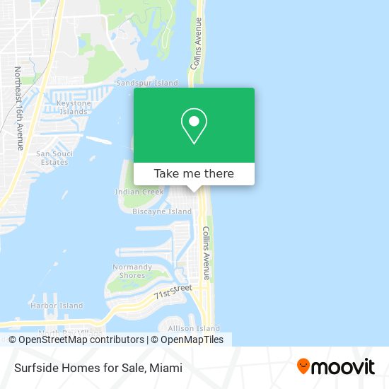 Mapa de Surfside Homes for Sale