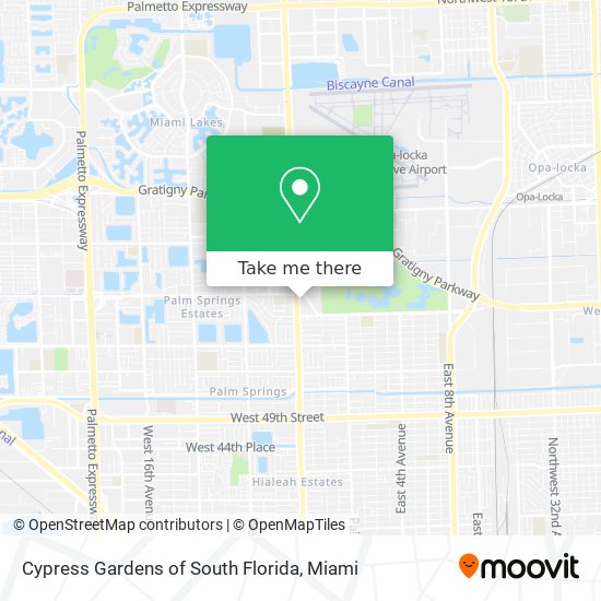 Cypress Gardens of South Florida map