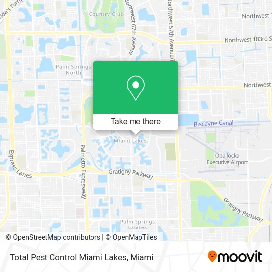 Total Pest Control Miami Lakes map